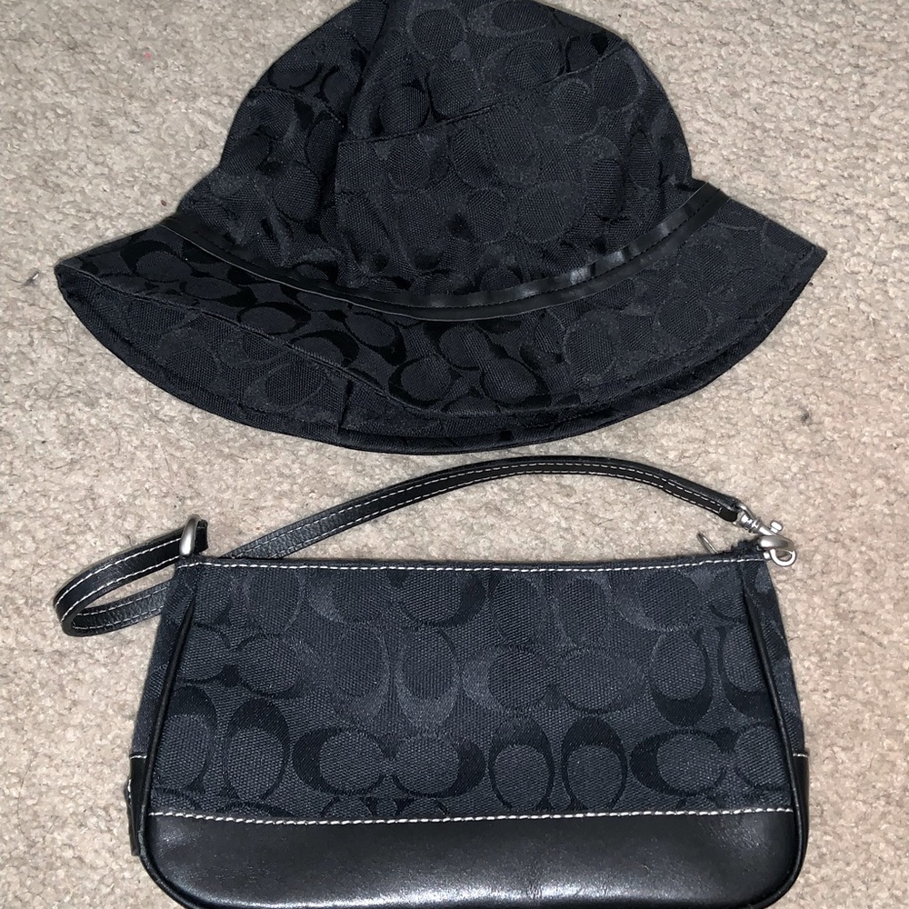 Coach bucket hat and purse bundle